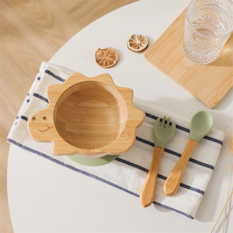 Baby Food Menu - Conjunto de talheres de madeira para