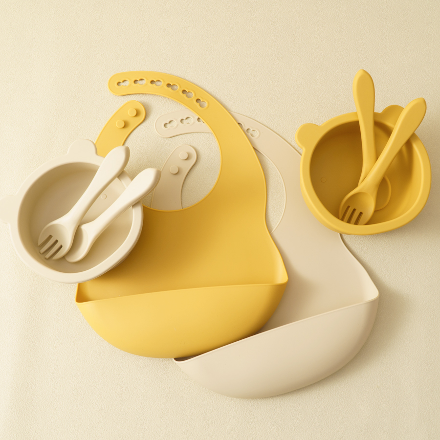 Baby Food Menu - Louça de silicone infantil, conjunto de