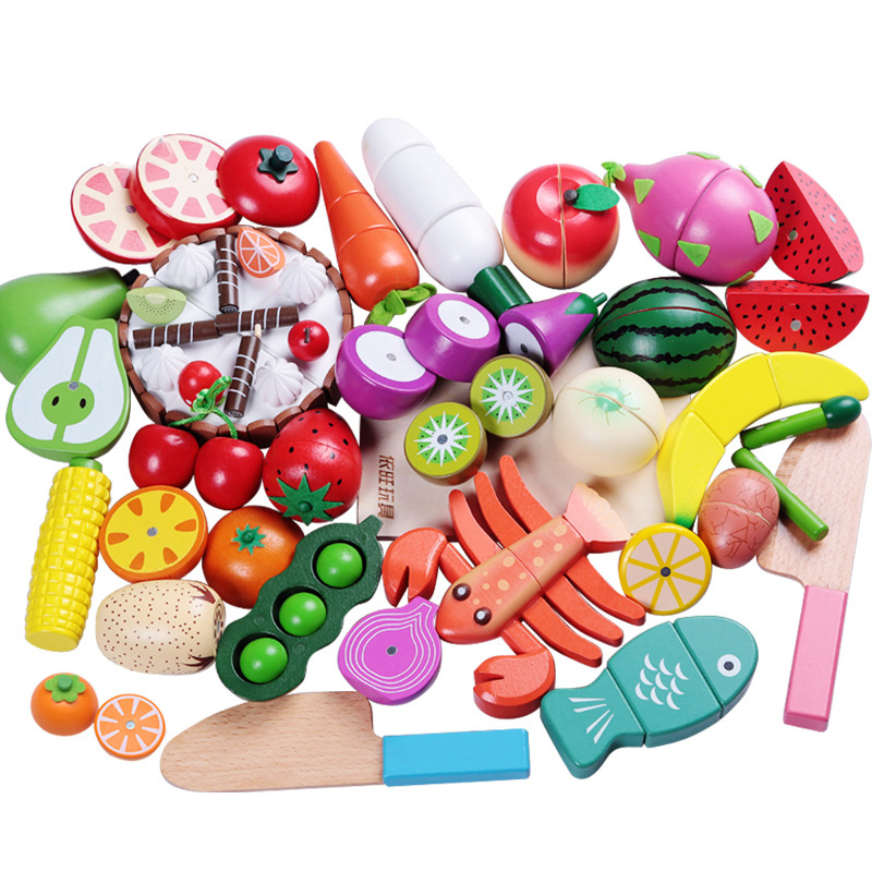 1 pçs brinquedo de madeira cor - Baby Food Vegetables avaliação e preço