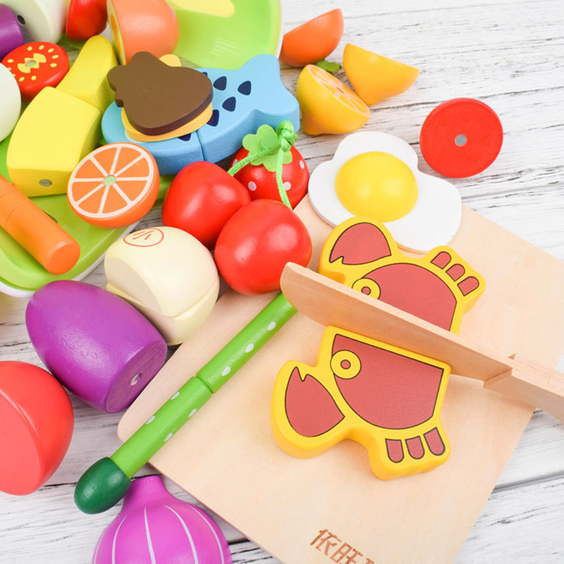 1 pçs brinquedo de madeira cor - Baby Food Vegetables avaliação e preço